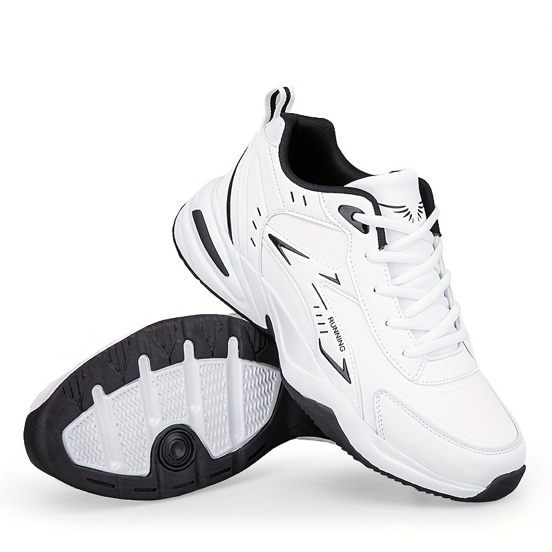 Image of Unisex Low-top Sneakers With Breathable Mesh - Comfortable Lace-up Casual Shoes For Running, Walking, Training - Black And , Synthetic Upper, Fabric Lining, Wear, Running Shoes, Cushioned Support