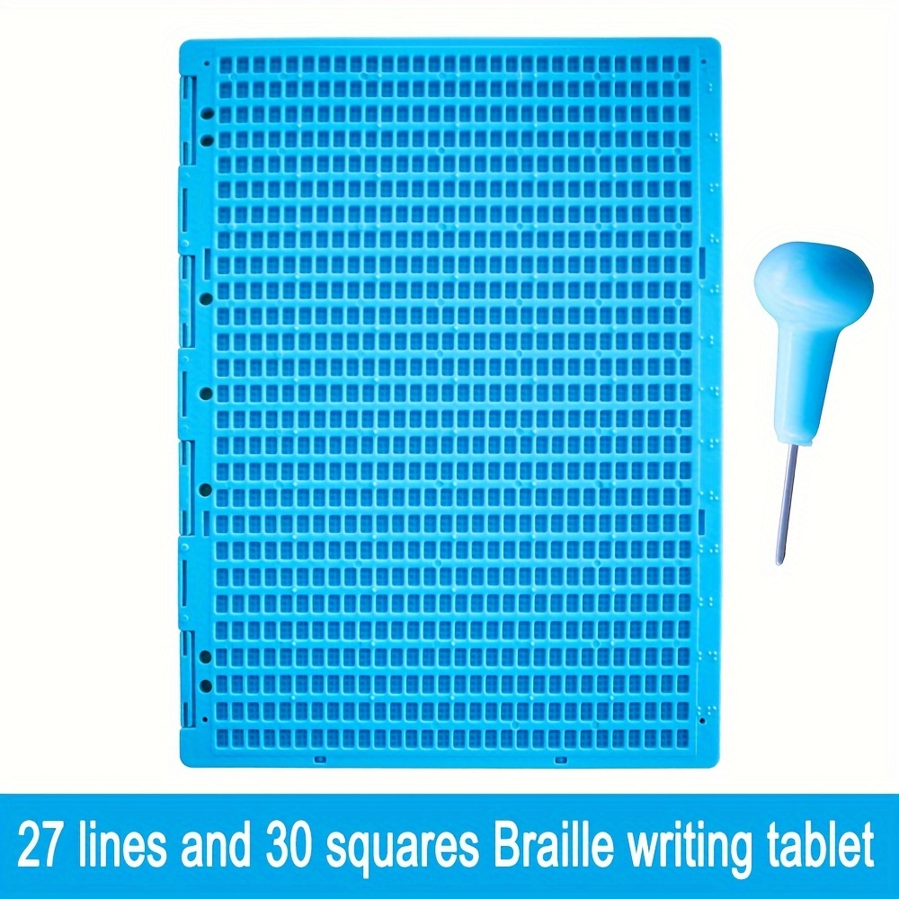 

Visioyo Braille Tablet - 27 & 30 Squares, Abs Plastic, Blue - Professional Tool For The Blind And Visually Impaired