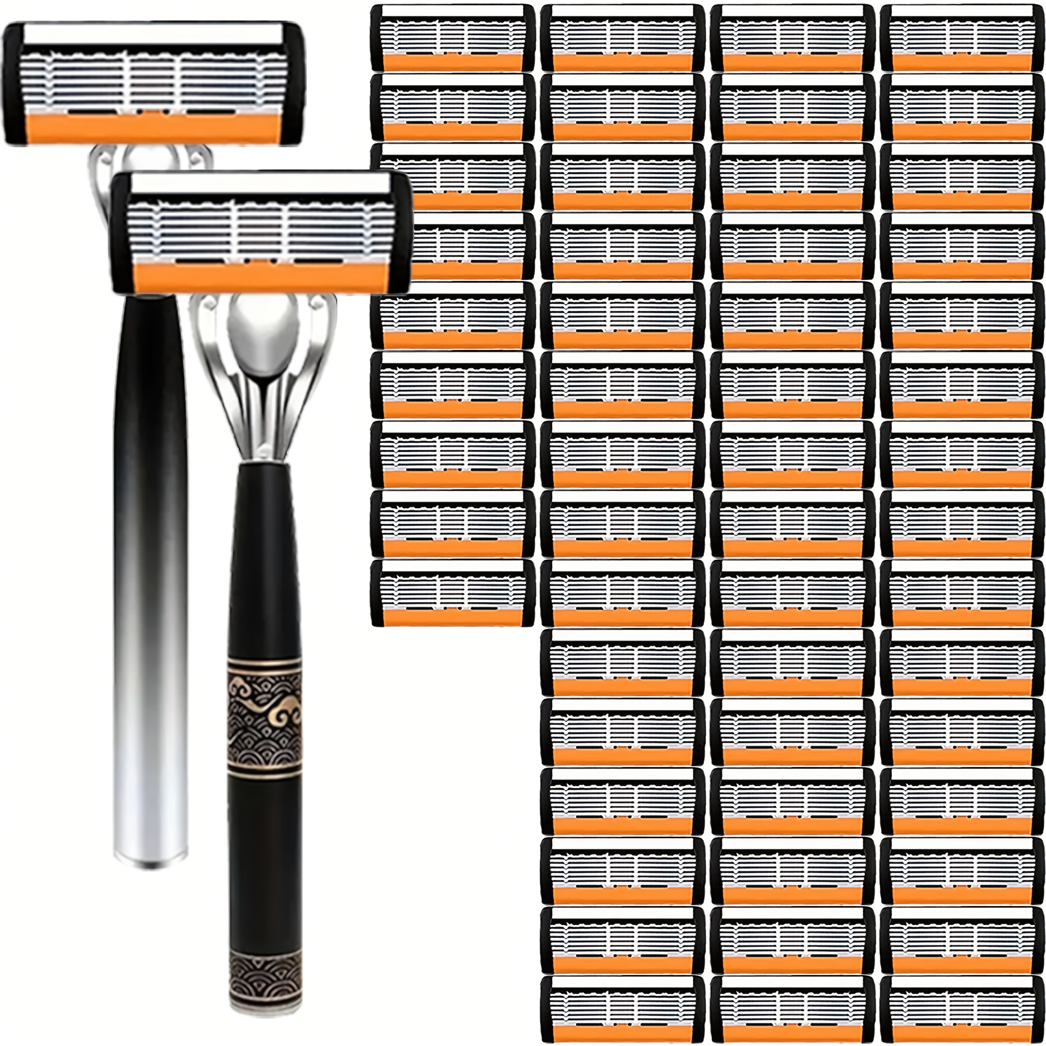 TEMU Luxury Trendy Men's Safety Razor Replaceable Durable Blade Shaving Design Comfortable Non-slip Grip Of Men's Shaving Quality Shaving Tools