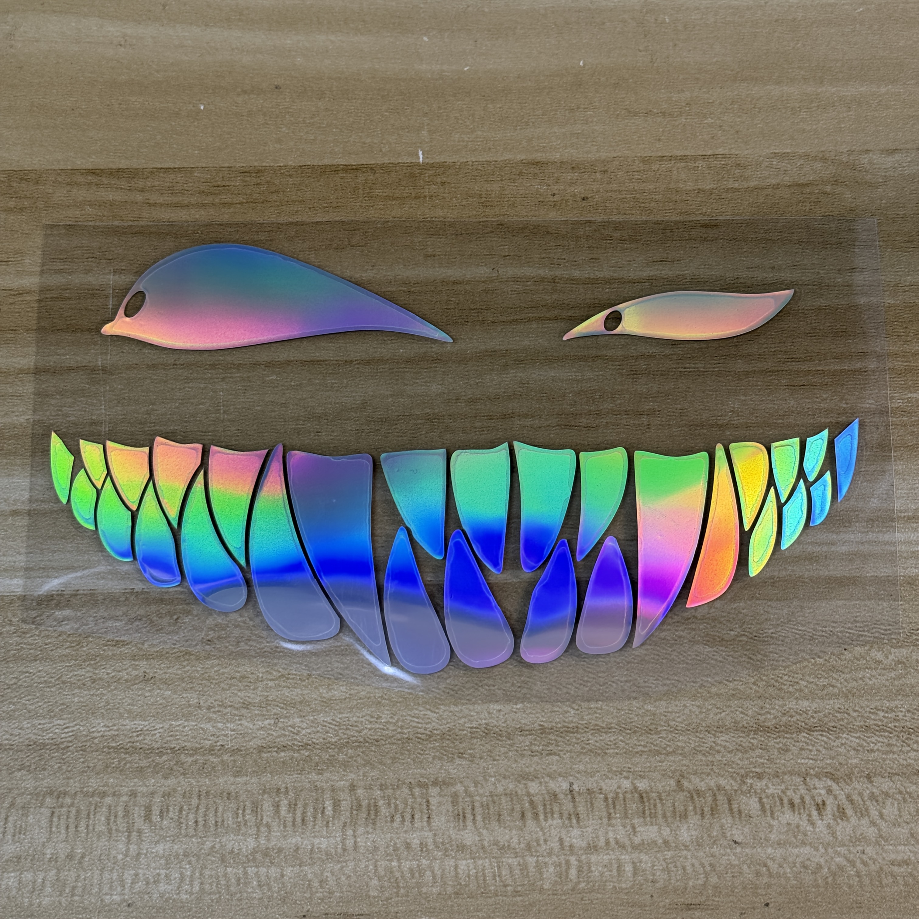 Squinting Evil Smile Reflective Car Sticker Decal Motorcycle Decal Funny Car Body Styling Decoration Car Window Sticker Vinyl Waterproof Sunscreen