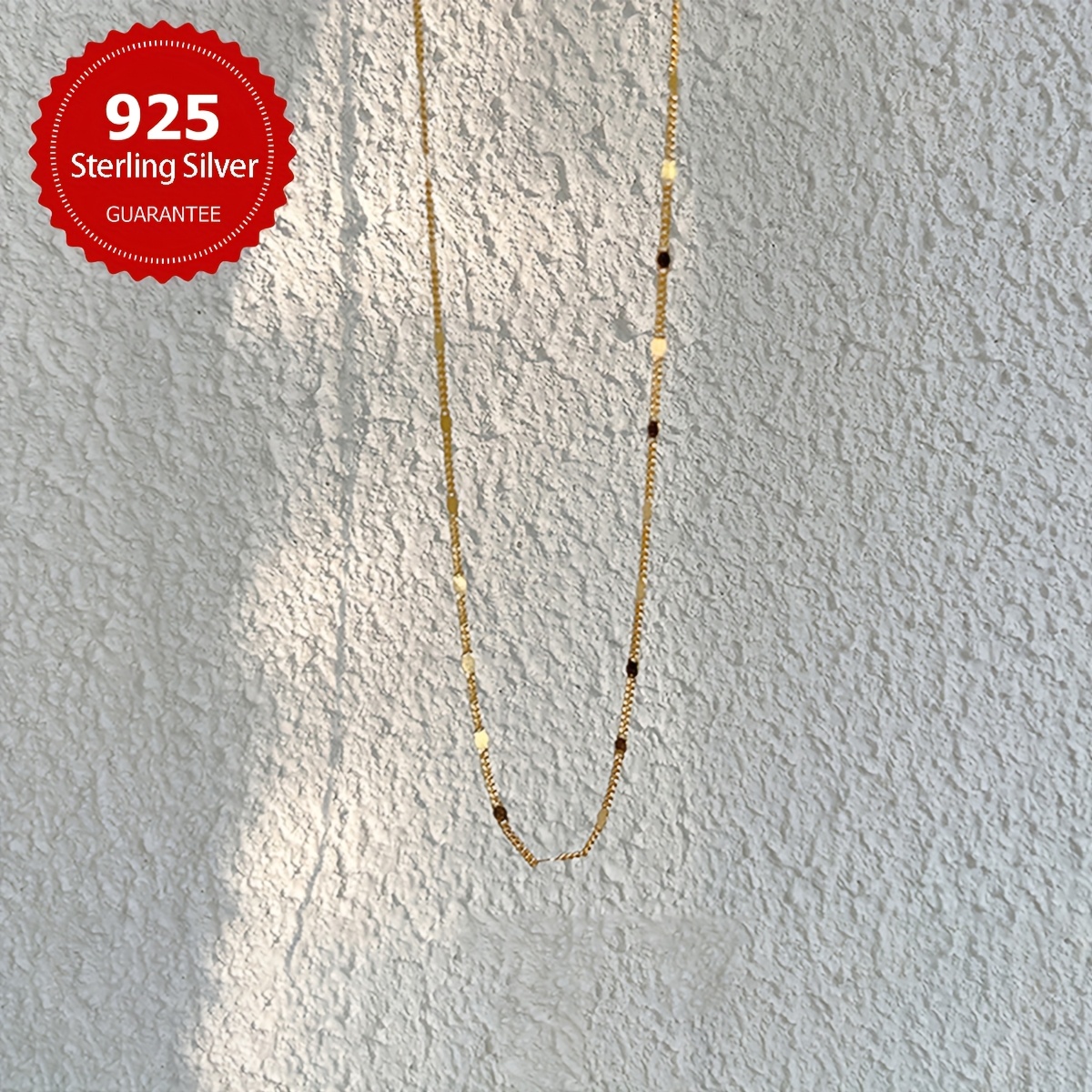 925 Sterling Silver Spacer Sequin Necklace