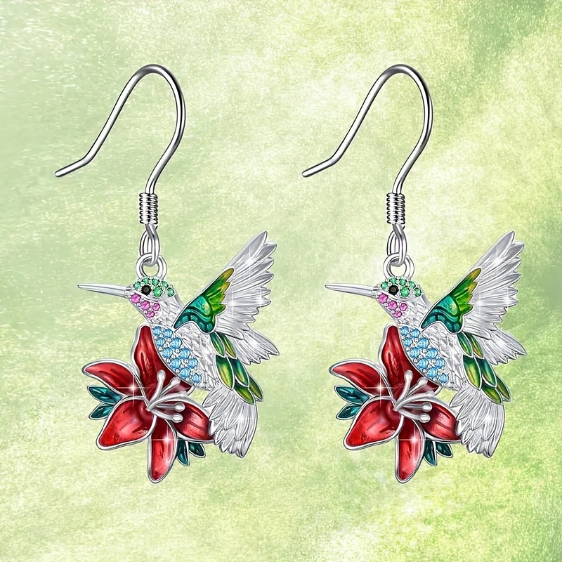 

Stylish Hummingbird And Saffron Earrings: Stylish And Comfortable, The Perfect Gift For Her!