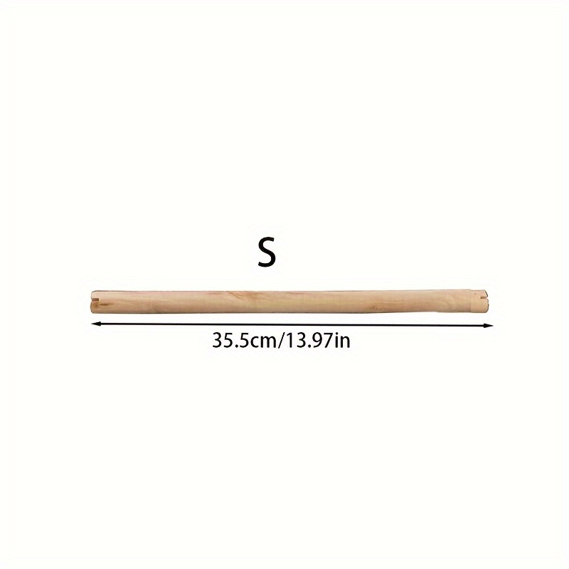 Image of Parrot Stand Tiger Skin Bird Cage Pole Solid Wood Ends Slotted Gnawing Standing Bar Grinding Claw Bar