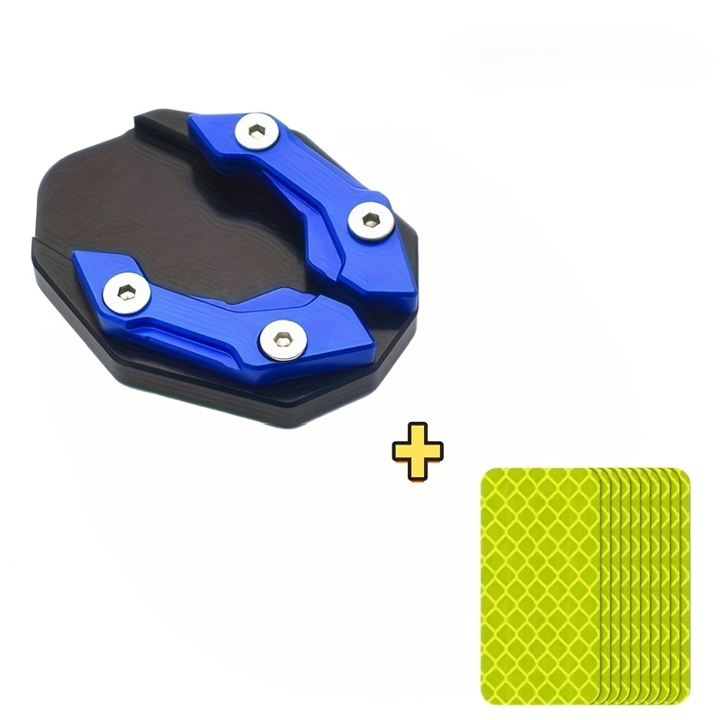 TEMU 1 pz Cavalletto Laterale Elettrico per Moto e Pedana Laterale Allargata Antiscivolo Set di Cuscinetti di Allargamento Base con 10 Pezzi di