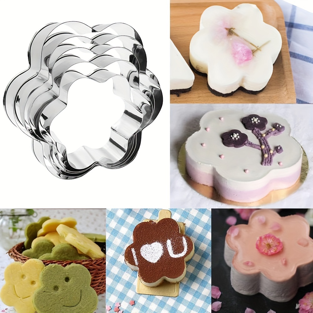 20pcs stainless steel cookie mold stainless steel baking mold five pointed star heart flower circle tiramisu cake mousse ring kitchen baking diy kitchen baking mold Product details 0