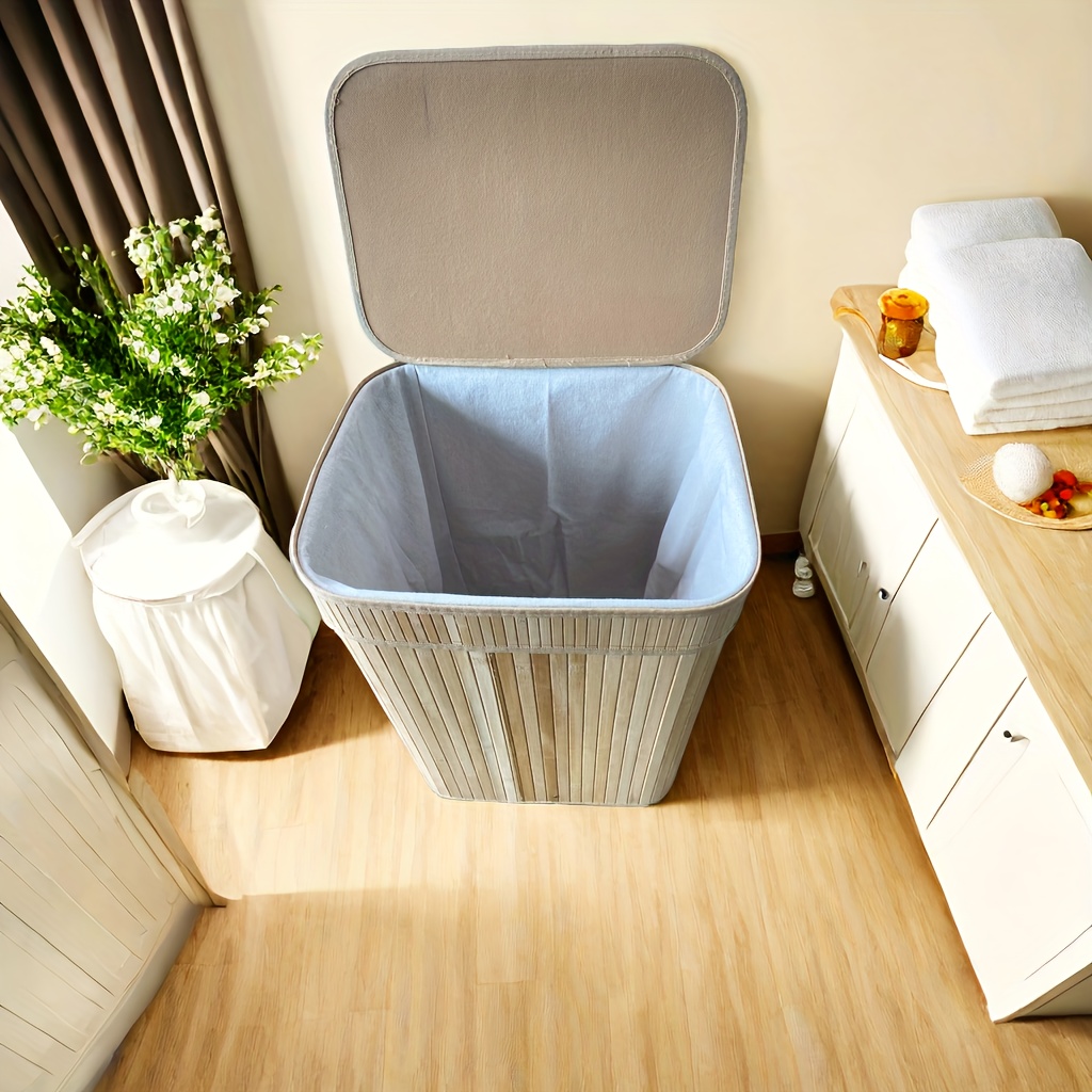 Rectangle Bamboo Hamper Laundry online Basket