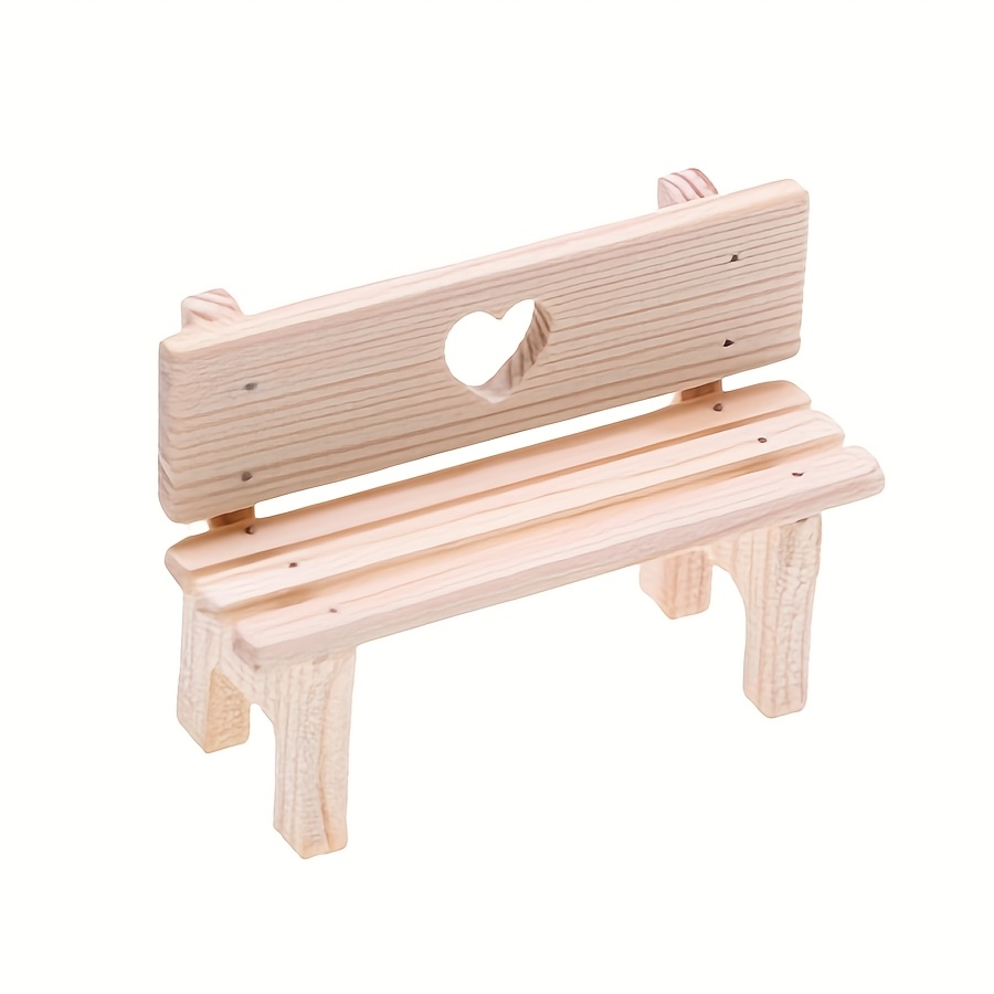 Image of Dollhouse Small Bench Home Decor Miniature Model, Outdoor Courtyard Decoration Prop, Pocket-sized Scene Component, Collectible Gift For Hobbyists And Enthusiasts