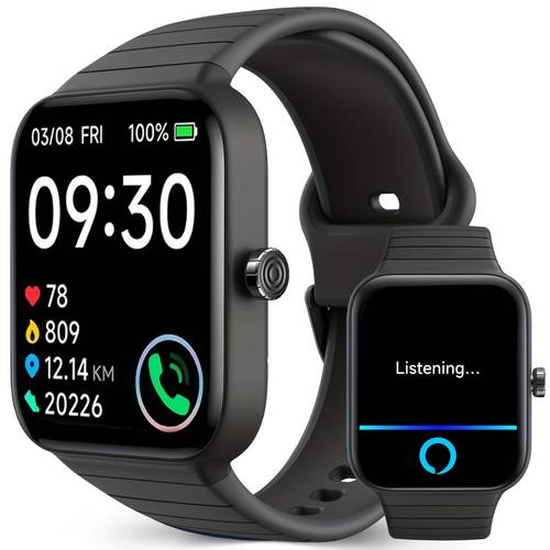 mothers day gift smartwatch for women men answer make calls 1 8 full touch hd screen smart watch built in alexa 100 sports waterproof fitness activity pedometer for iphone
