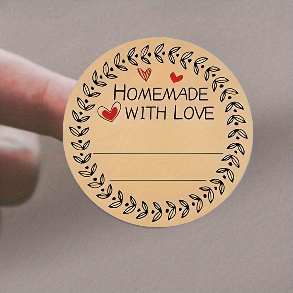 TEMU 72 adesivi rotondi a forma di cuore - Elegante design con di foglie e , etichette di carta resistenti, adatte per la cottura, il scrapbooking,
