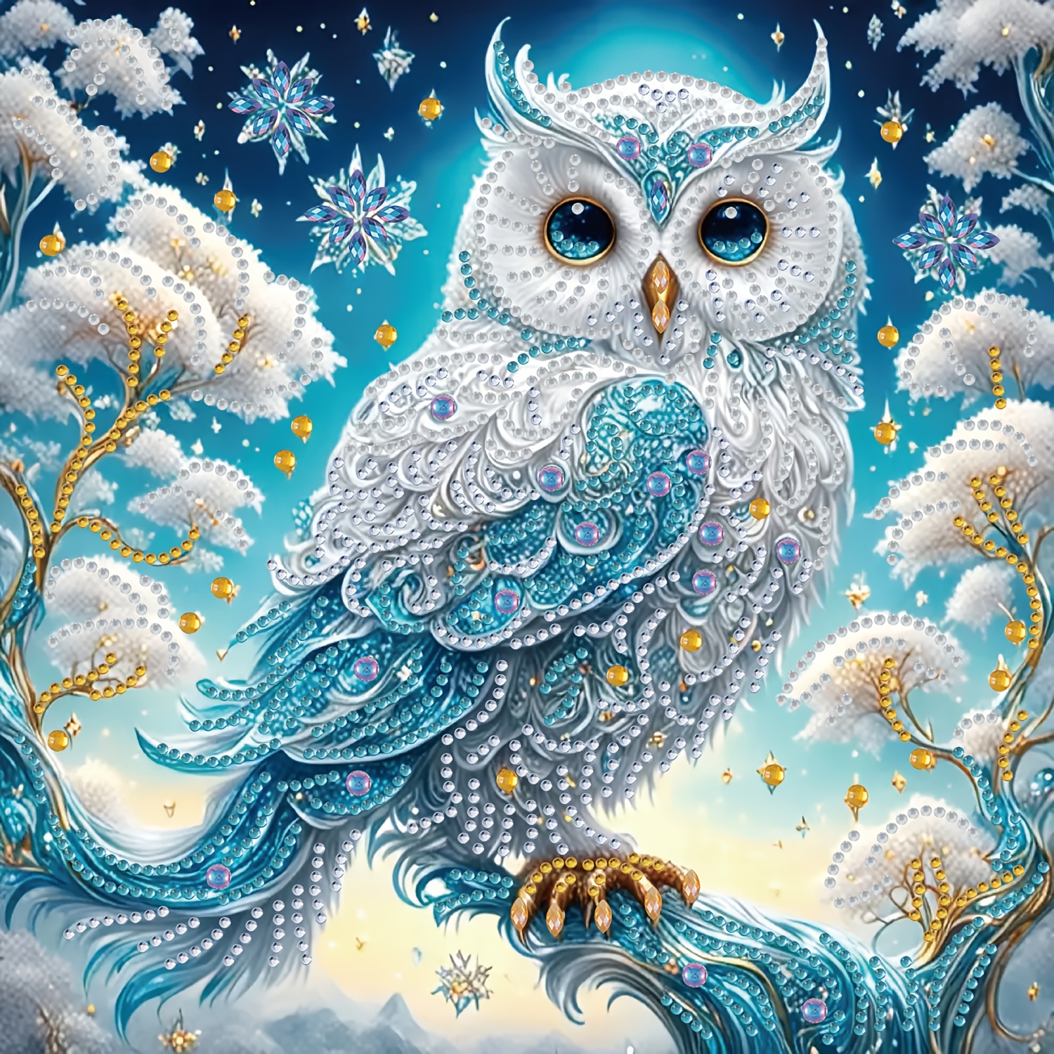 

Diy 5d Owl On Branch Diamond Painting Kit - Unique Shaped Crystals & Acrylic Diamonds, Mosaic Craft With Vibrant Colors For Decor, Ideal Gift For Holidays & Parties, Diamond Art Kits