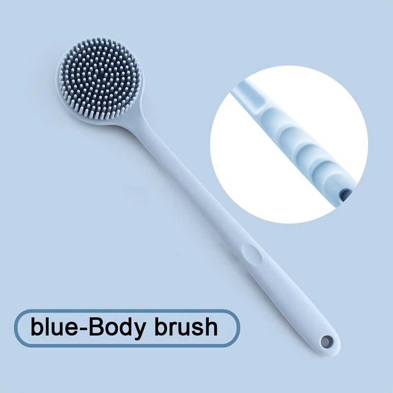 TEMU Silicone Long Handle Bath Brush Rub Back Artifact Back Scrub Brush Soft Bristle Back Scrub Brush Scrub Towel