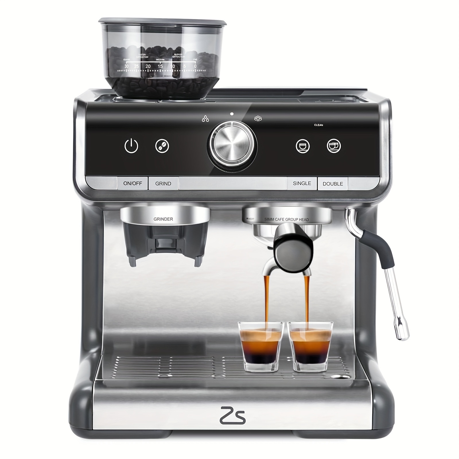 

Newest 20 Bar Coffee Espresso Machine, For Cappuccino, Latte, Automatic Espresso Maker With Milk Frother Steam Wand, Temp Control, 95 Oz Water Tank, For Home Barista, Restaurant