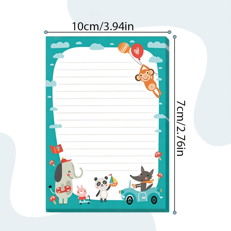 2-Pack Lined Cartoon Jungle Animal Border Notepads for Notes
