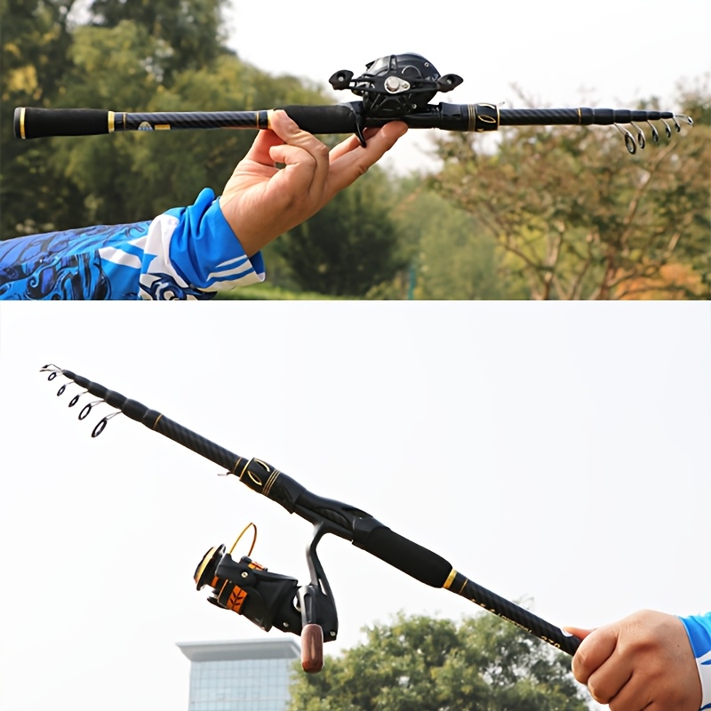 MBLN Carbon Fishing Rod, Telescopic Baitcasting Rod with Portable  Large Guide, Medium Power, for Adult *s *s *s