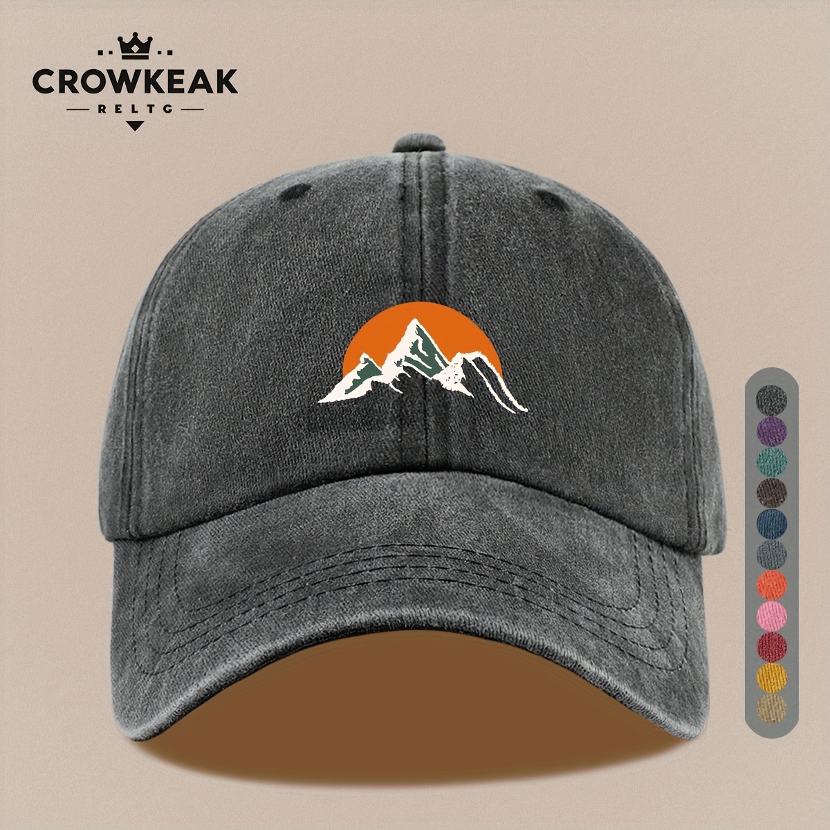 Sunset Mountain Pattern Baseball Cap, Lightweight & Adjustable