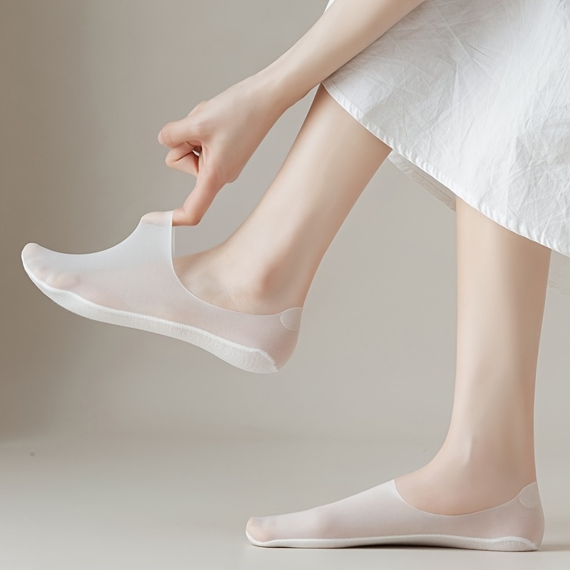 

3 Pairs Ice Silk No Show Socks, Lightweight & Breathable Low Cut Ankle Socks, Women's Stockings & Hosiery