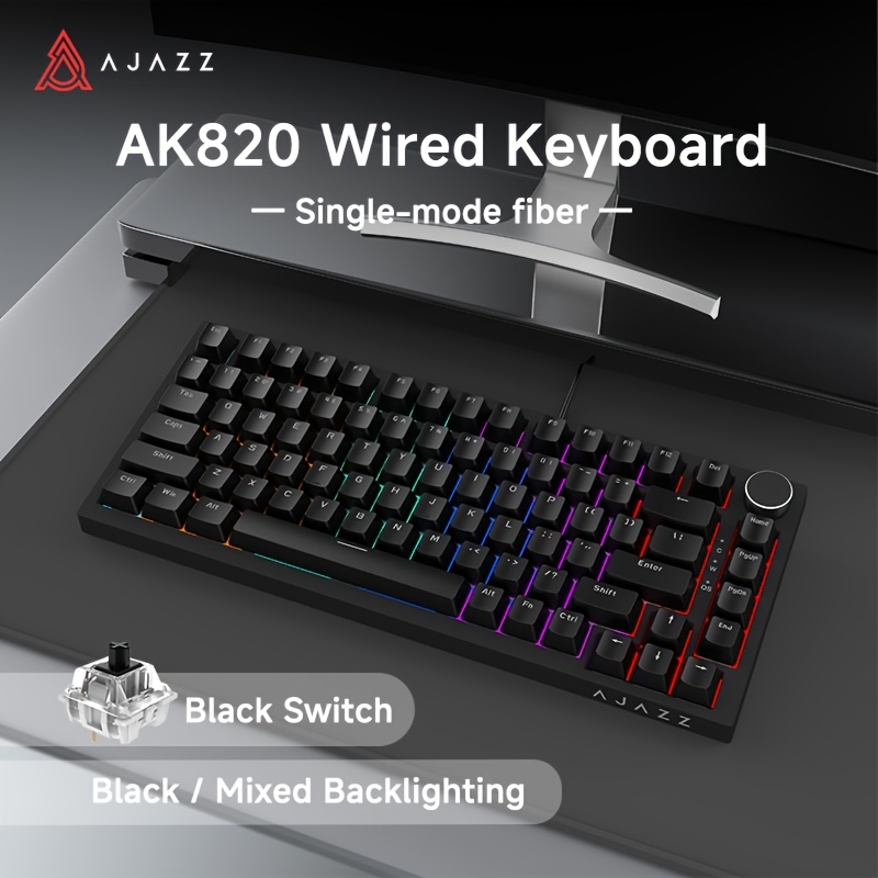 ak820 75 wired mechanical gaming keyboard volume knob - Temu
