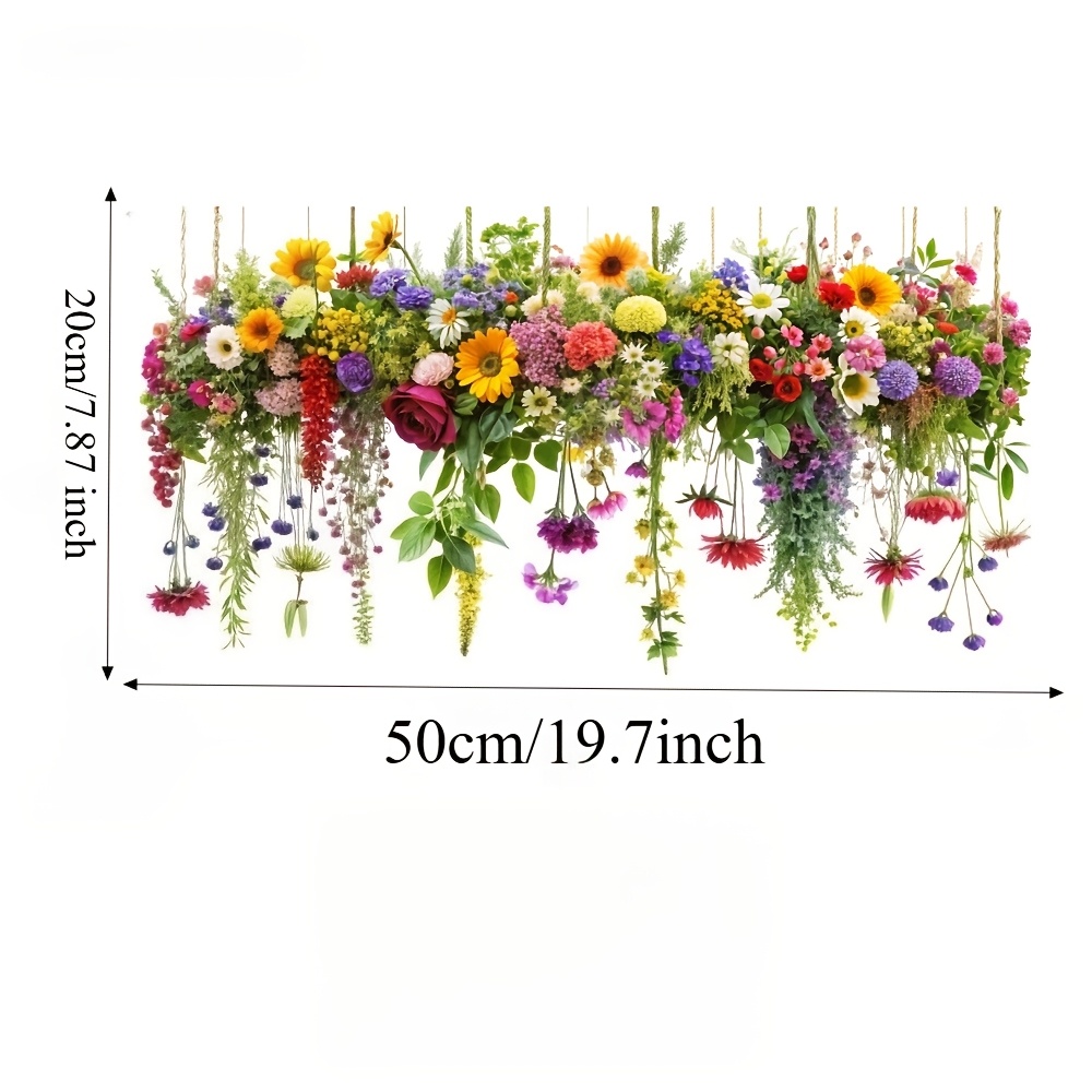 2d Flat, Colorful Sunflower Vine Flower Arrangement Combination 2d Flat Glass Stickers Living Room Balcony Door And Window Decoration Self Adhesive Stickers, 2d Flat