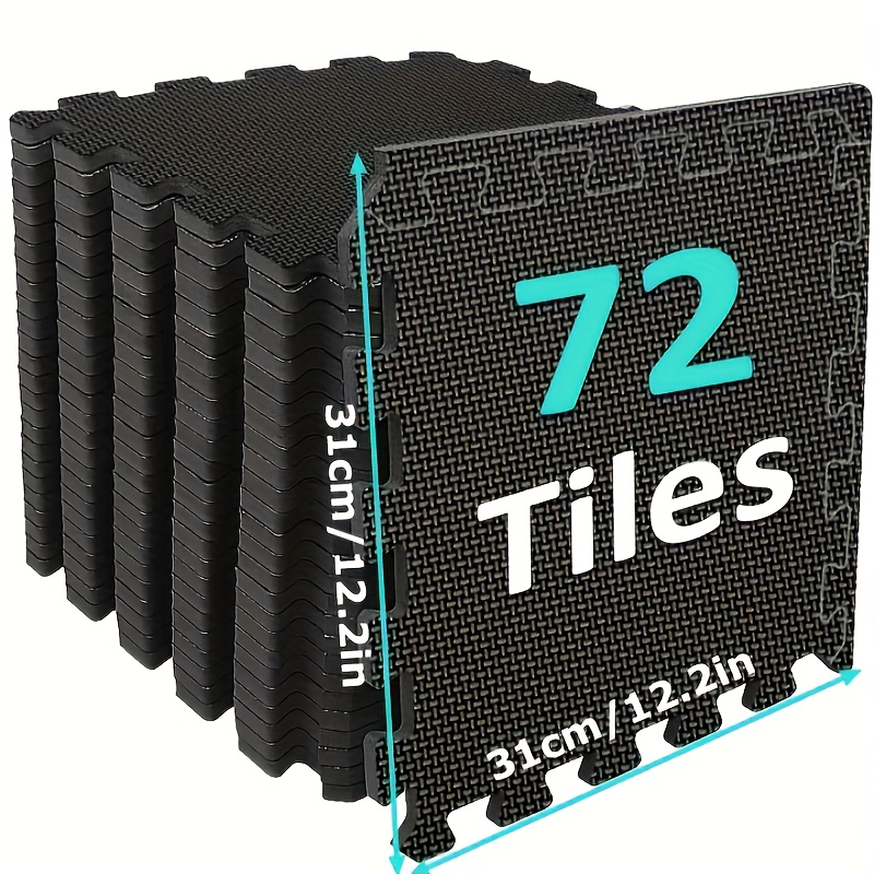 TEMU Gym Floor Set - Interlocking Eva Soft Foam Floor Mats, Floor Protection Mats, , Home Gym And Garage Floor Mats