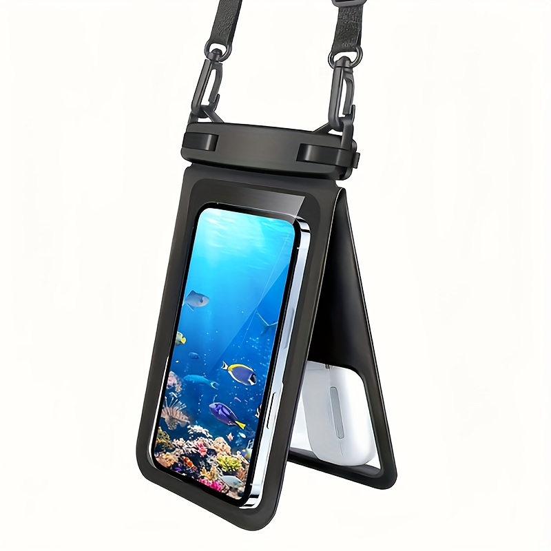 

1pc Floating Waterproof Phone Bag: Double Layer Space Waterproof Phone Bag, Suitable For Swimming, Surfing And Diving! Can Hold Under 7" Phones, Waterproof Bag For Vacation.
