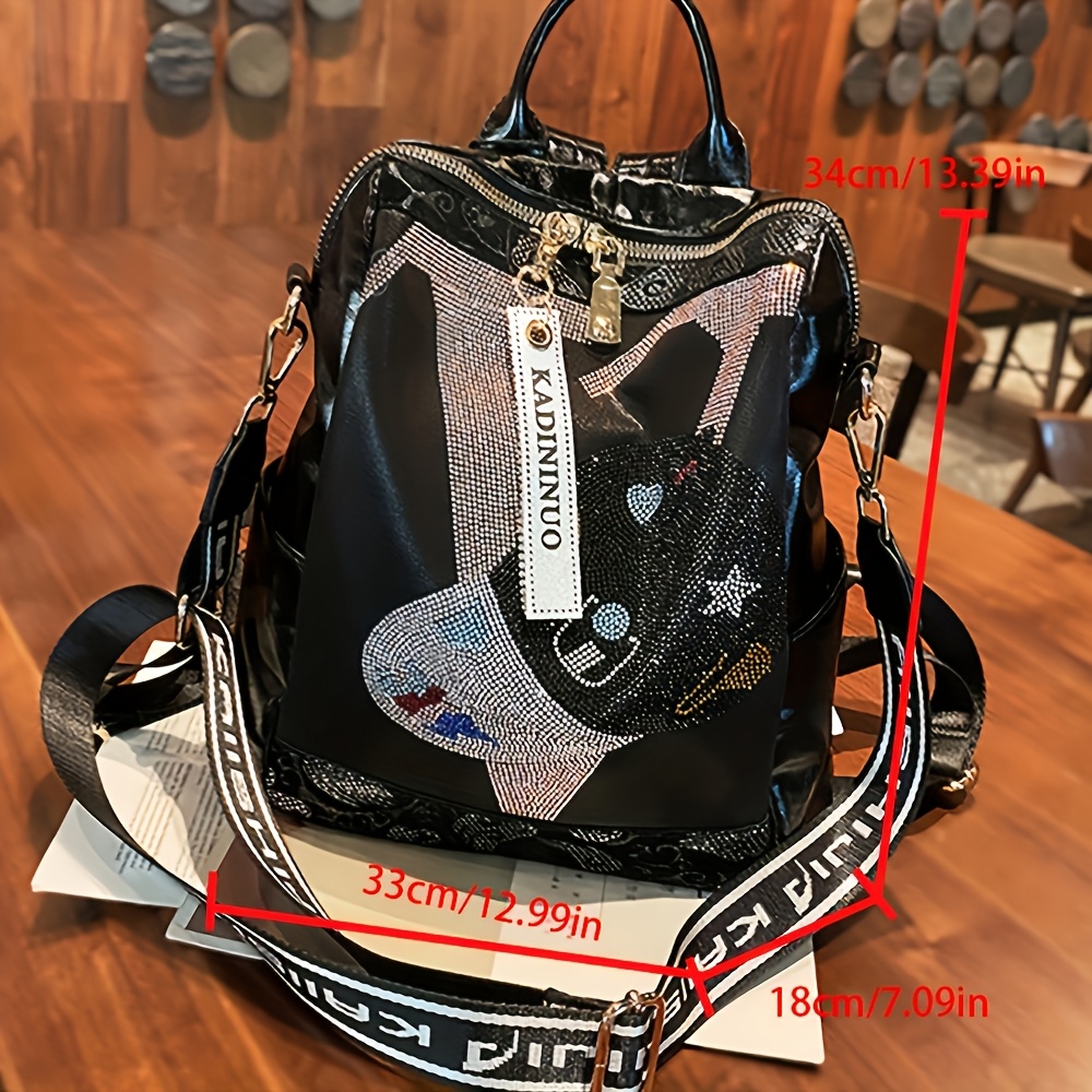 popular stylish women's backpacks rhinestones Temu Poland