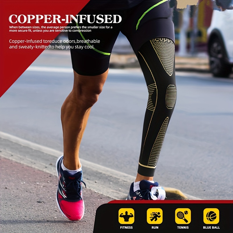 

[2pcs Knee Sleeves] 2pcs/1 Set Knee Sleeves For Men And Women - The Knees, Suitable For Sports And Recovery With Full Leg - Long- And Performance.