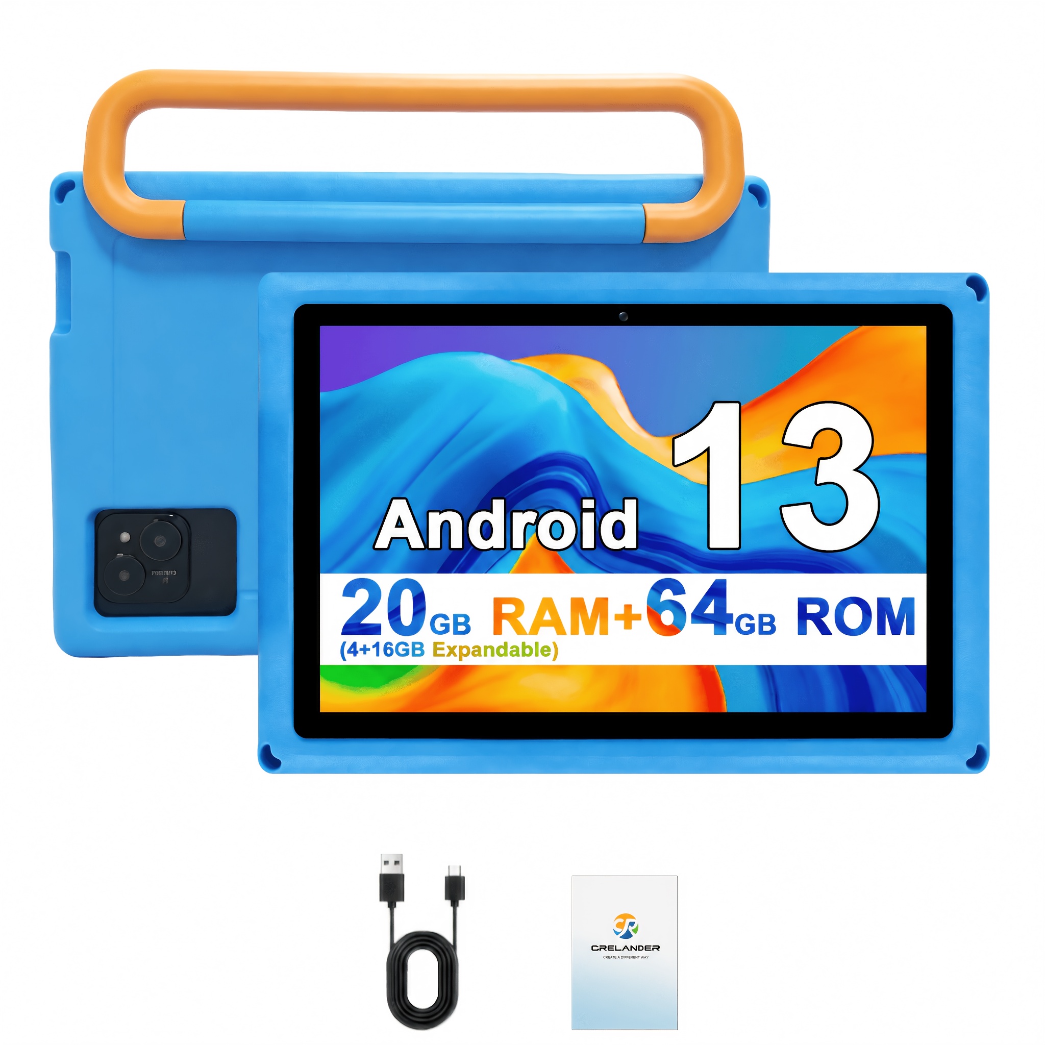 Image of Crelander 10.1 Inch 4g Lte 13 Tablet Core Processor, 2-in-1 Tablet With Protective Case, 20gb (4+16gb Expandable) 64gb Rom Storage, 1280x800 Ips Hd Screen, Dual Camera, Wifi Tablet Pc, Tablet, Pad