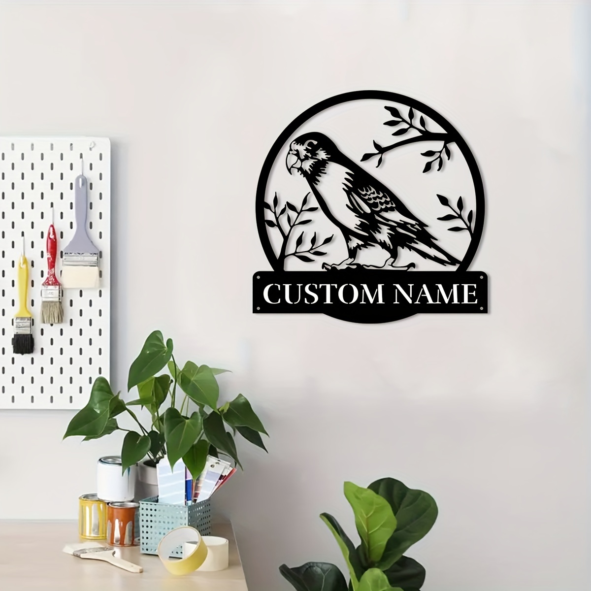 Custom Parrot Wall Art, Personalised Metal Decoration