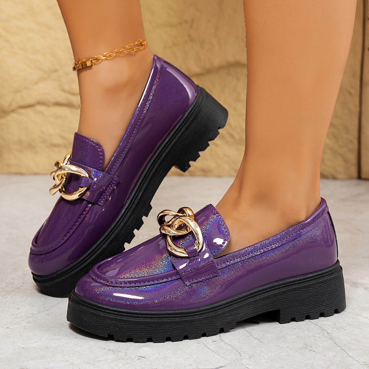 purple shoes sold on Temu United States
