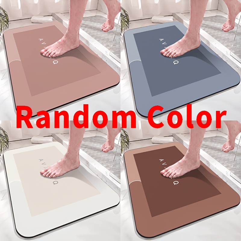 TEMU 1-2pc Quick Dry Bathroom Mat, Super Absorbent Diatomite Bath Mat, Pet Feeding Mat, Non-slip And Water-absorbing Floor Mat, Soft And Comfortable