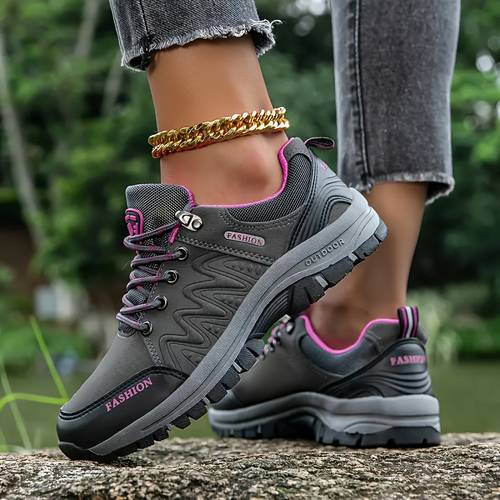 fashionable outdoor womens hiking shoes outdoor sneakers running shoes camping shoes all weather grip breathable trekking sports shoes for women