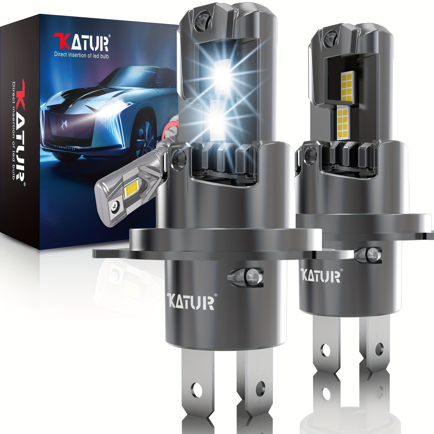 AUXITO-bombillas LED para faros delanteros de coche, lámpara de diodo  automático de 6500K, Ángulo de haz de 360 °, sin ventilador, inalámbrico,  CSP, H7, 2 piezas