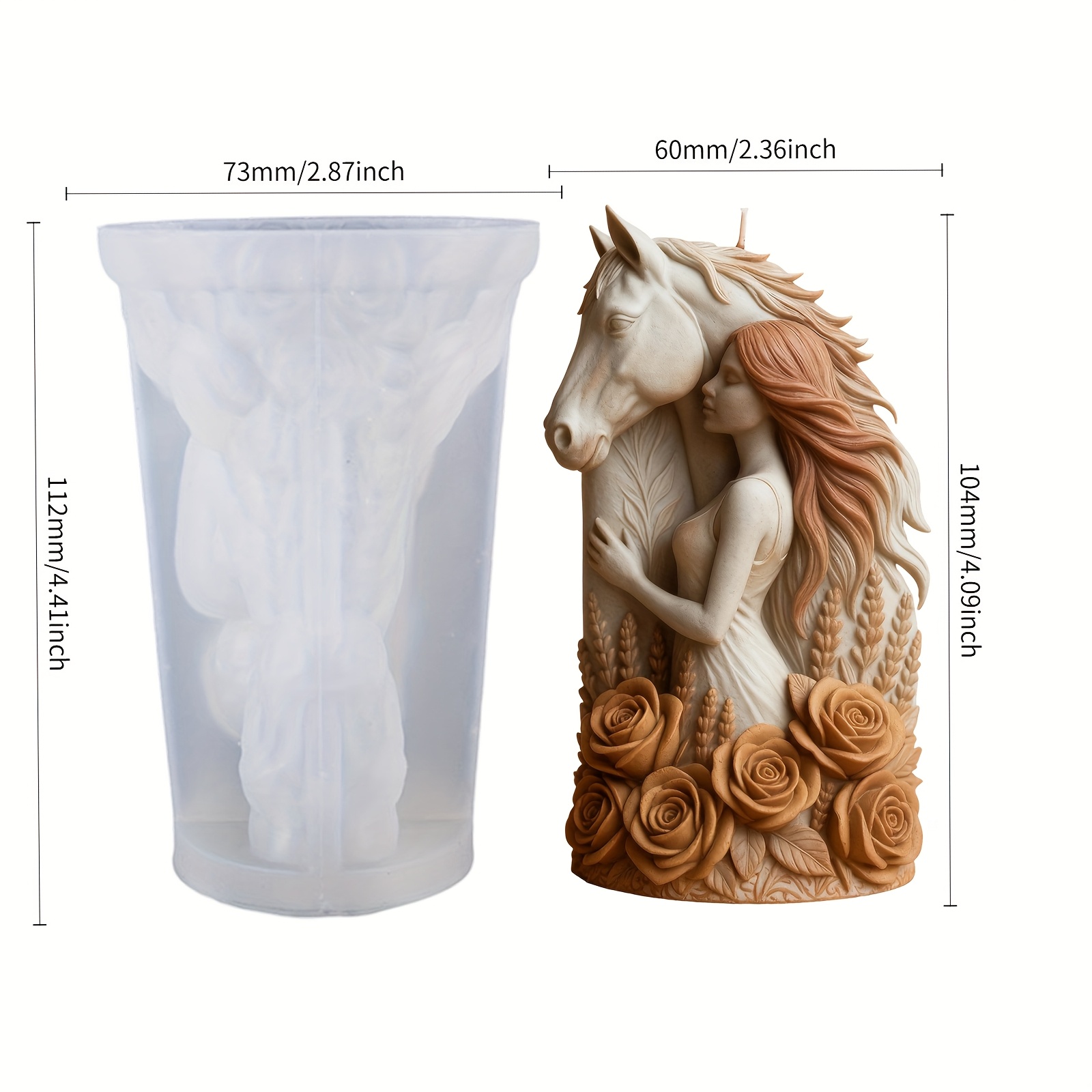 TEMU Moldes de silicona de resina, molde de silicona de y caballo abrazándose, diseño de de de caballo de -sangre, silicona de fácil desmoldado y no