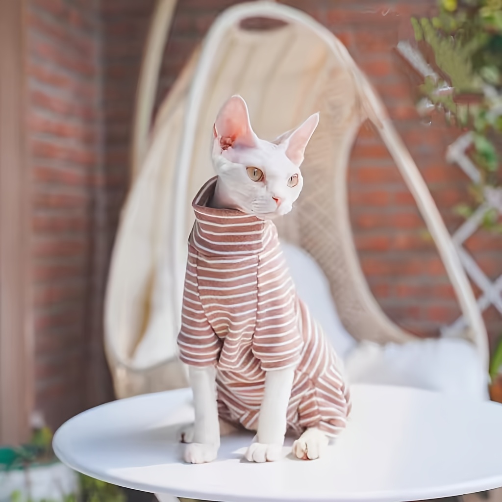 TEMU Spring And Summer Cute Four-legged Clothes Cat Clothes Pet Clothes Hairless Cat Cat Full Wrap Belly Protection Summer Air Conditioning Clothing
