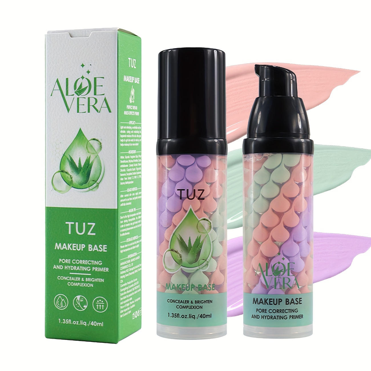

Tuz Aloe Vera 3-color Barrier Cream - Brightens & Evens Skin Tone, Moisturizing Natural Makeup Primer For All Skin Types For Face Tinted Moisturizer For Face