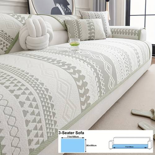1pc sofa cover compatible for 1 4 seater sofas soft breathable non slip scratch resistant couch protector with blue patterns pet friendly piece cover for loveseats armchairs sectional couches