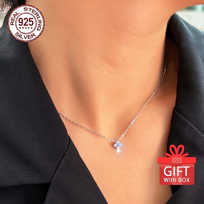925 Silver 4-Leaf Clover Pendant Necklace
