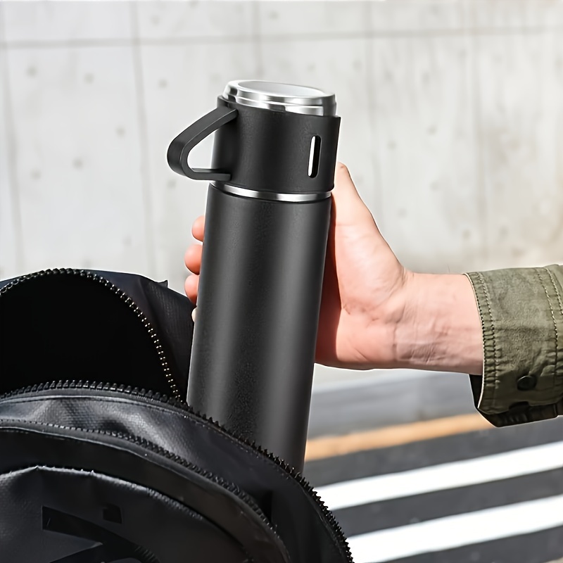 A Collection of Stylish Thermal Bottles And Coffee Mugs, Featuring a 500Ml/16.9Oz Stainless Steel Vacuum-Insulated Tumbler Suitable for Both Hot And Cold Beverages, Ideal for School Use, Travel, And Outdoor Activities