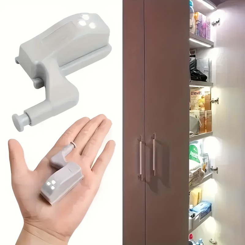 

8pcs Led Cabinet Hinge Lights For , Warm/cool White Light, , Battery Operated (batteries Not Included), Gray With Mounting Hardware, Kitchen Light