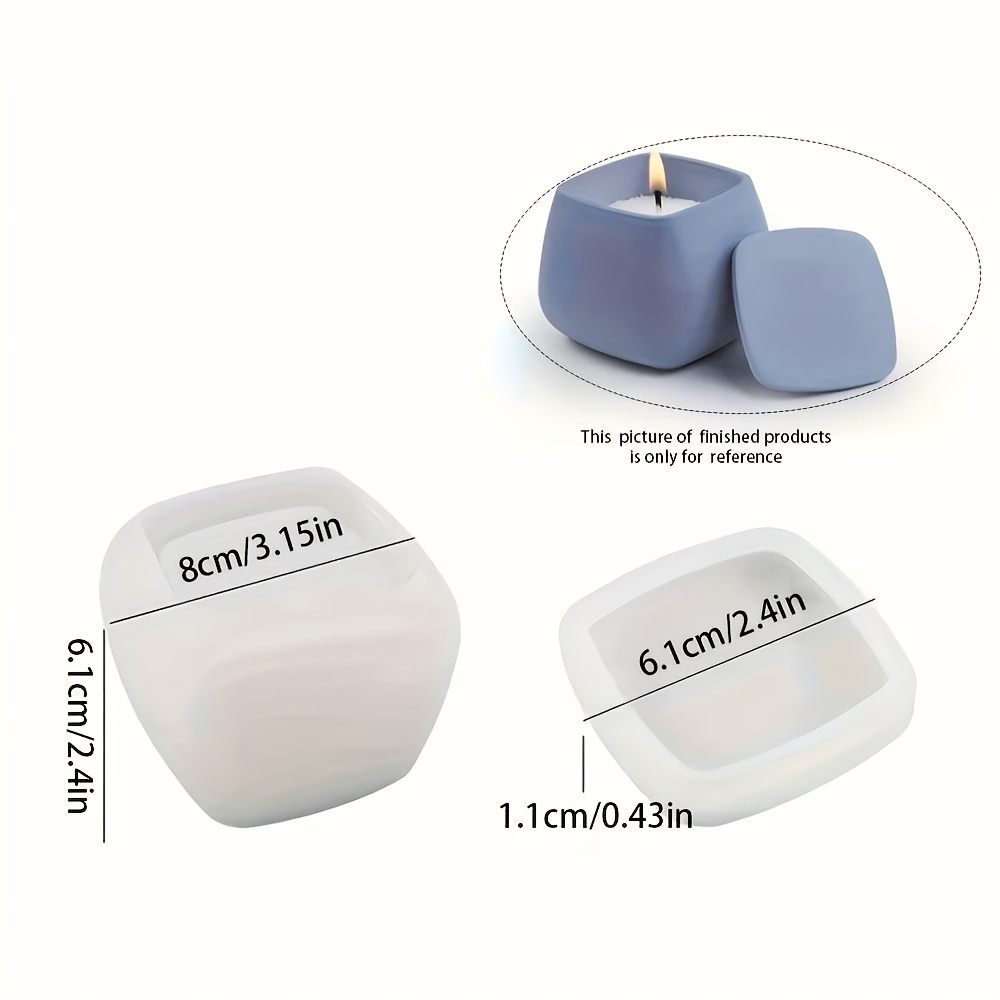 TEMU Silike Lufei Diy Jar-shaped Candle Mold With Lid & Belly Lid Suitable For Wax/resin, Compatible For Plaster, Cement, Concrete Casting, Irregular