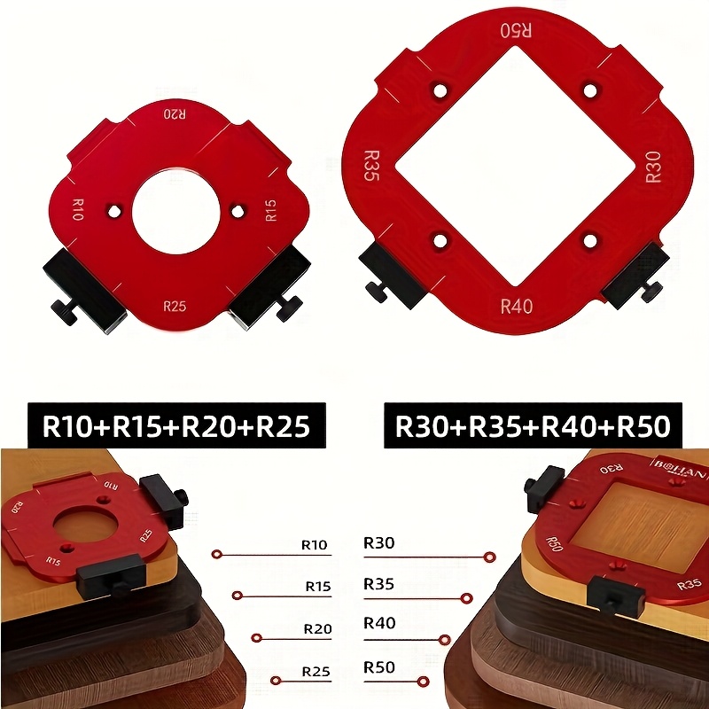 

Woodworking Milling Template Set - Aluminum, No Power Needed, Includes R10-r50 Jig & Angle For Perfect Corners