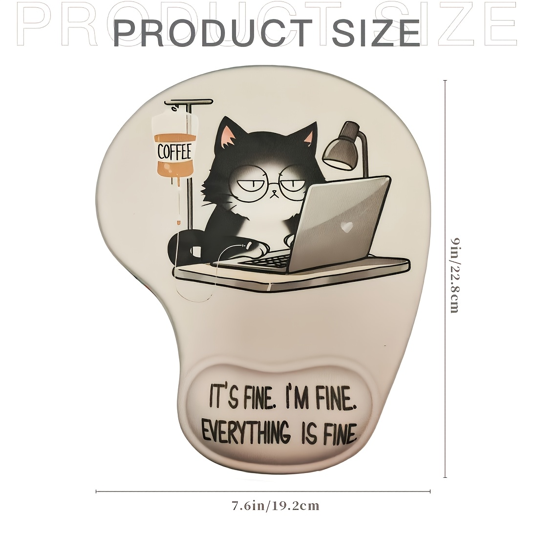 Image of Ergonomic Wrist Support Mouse Pad With Cute , Comfortable Non-slip Base, Computer Mouse Mat With Gel Wrist Guard, Silicone Construction, Perfect For Office, Home, And Laptop Use