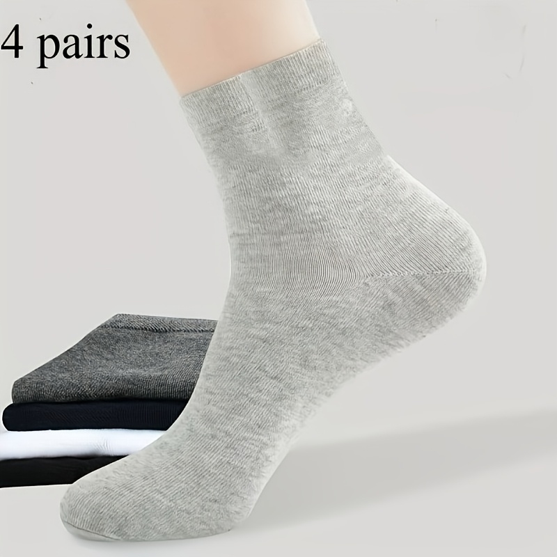 Image of 4-pairs Diabetic Socks For Men, Non-binding Extra Wide Socks, Comfortable & Stretchable Plus Size Socks, Seamless Toe, Reinforced Heel - Ideal Gift For Elderly Seniors