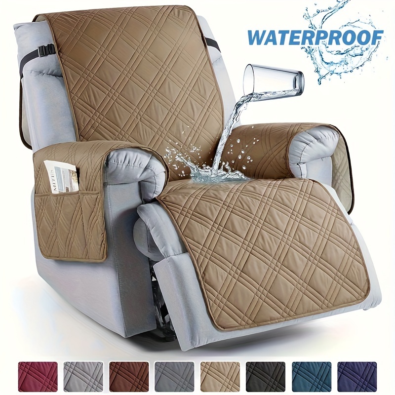 

Modern Waterproof Quilted Recliner Slipcover With Separate-seat Design – Machine Washable, Pet-friendly Fabric Protector With Drawstring Closure, 1 Piece Polyester Recliner Cover For Chairs