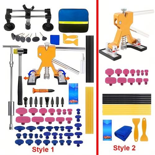 photo de l'article kit professionnel de réparation de bosses de voiture, ensemble doutils de retrait de bosses peinture pour carrosserie automobile, kit complet dextracteur de bosses avec options : lgxjqxbq75pcs et xbq27pcs