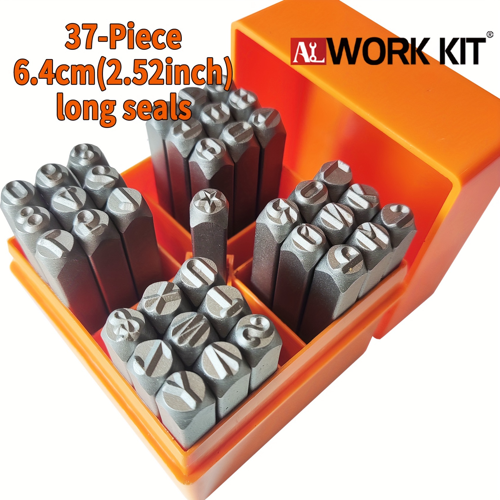 

37-piece Number & Letter Stamp Set 1/4"(6mm)(a-z & 0-8+stars)(6 As 9)punch, Perfect For Imprinting Metal Stamping Kit, Plastic, Wood, Leather.professional High Hardness Cr-v Steel.nice Gifts