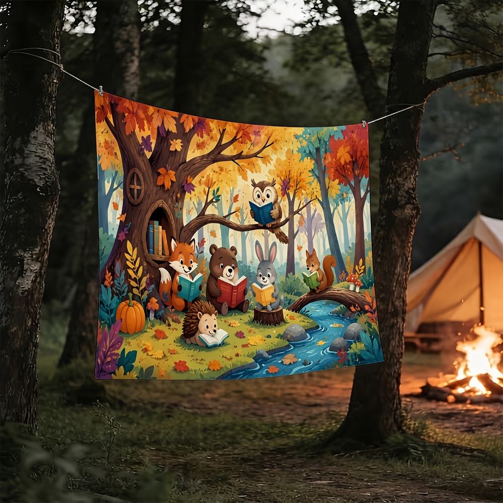 Photography Backdrop Tapestry with Autumn Forest Design