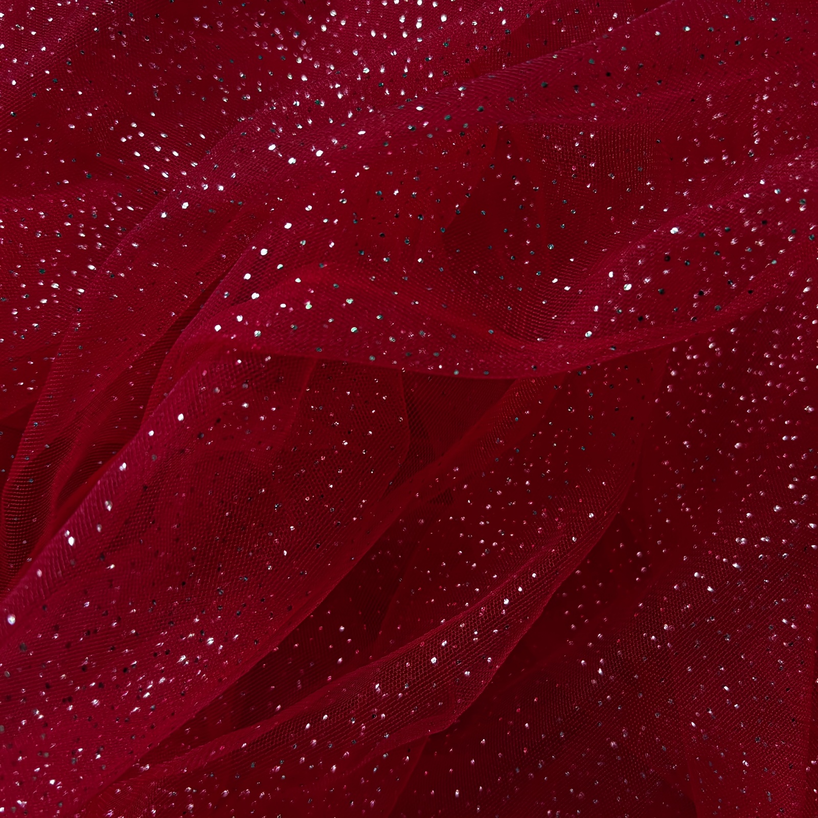 E-shop 0,91 Meter Tüll Glitzer Glänzendes Silberner Pailletten Stoff | Nylon, Nur Handwäsche, Geometrisches Muster, Ideal für Braut, Hochzeit, Party