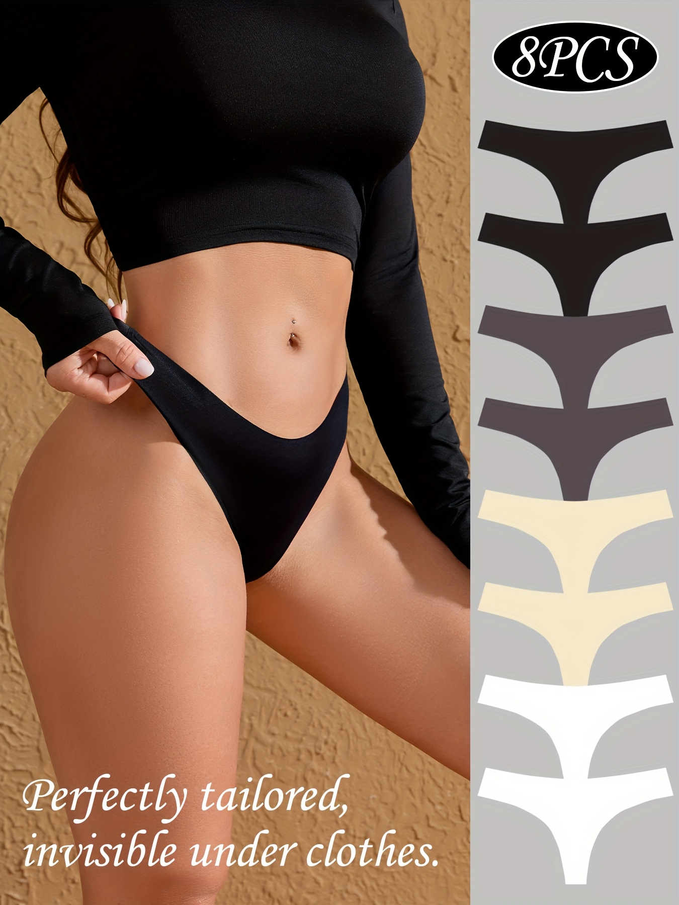 8 pack bellabreeze sömlösa lågmidjade stringtrosor 8 - Temu Sweden