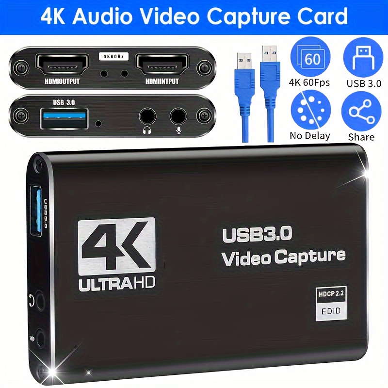 

Usb3.0 Screen Recording Card 4k 60hz Hdtv-compatible Hdtv-compatible Recorder Hd Live Streaming Capture 60 Fps For Game Use